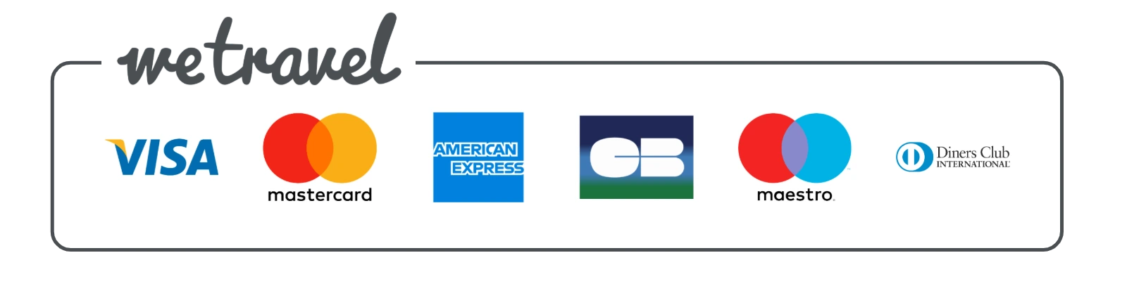 Secure payments through WeTravel: Visa, Mastercard, American Express, Cartes Bancaires, Maestro and Diners Club